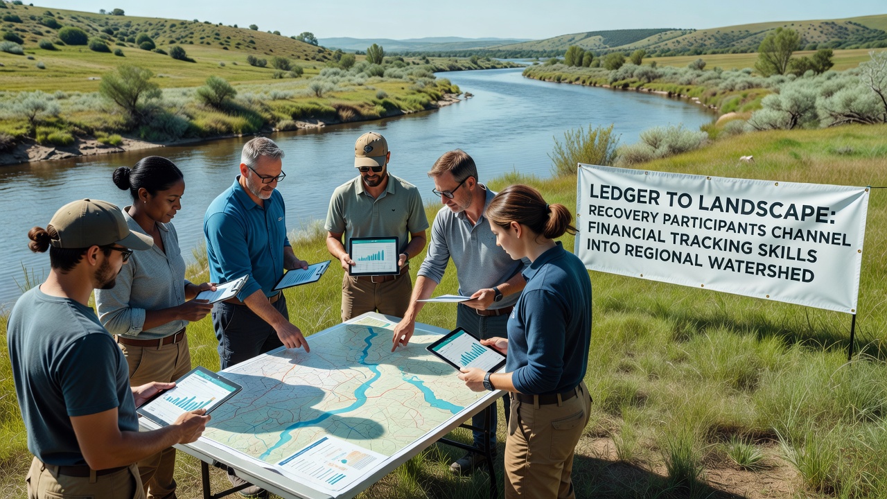 Gruppe bei der Auswertung von Wasserdaten in einem Netzwerk-Workshop