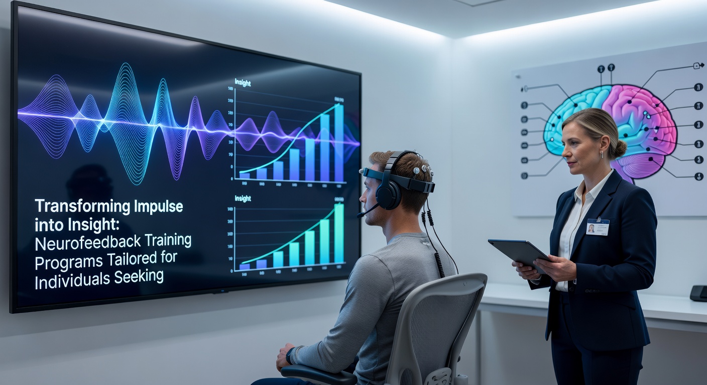 Teilnehmer bei Neurofeedback-Training mit Fokus auf Entscheidungsprozesse und Hirnwellen-Feedback